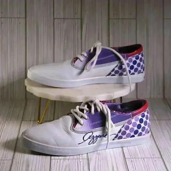 Azzure leather white/purple ombre style Shelly Low Lace shoe size 8 - Picture 1 of 12